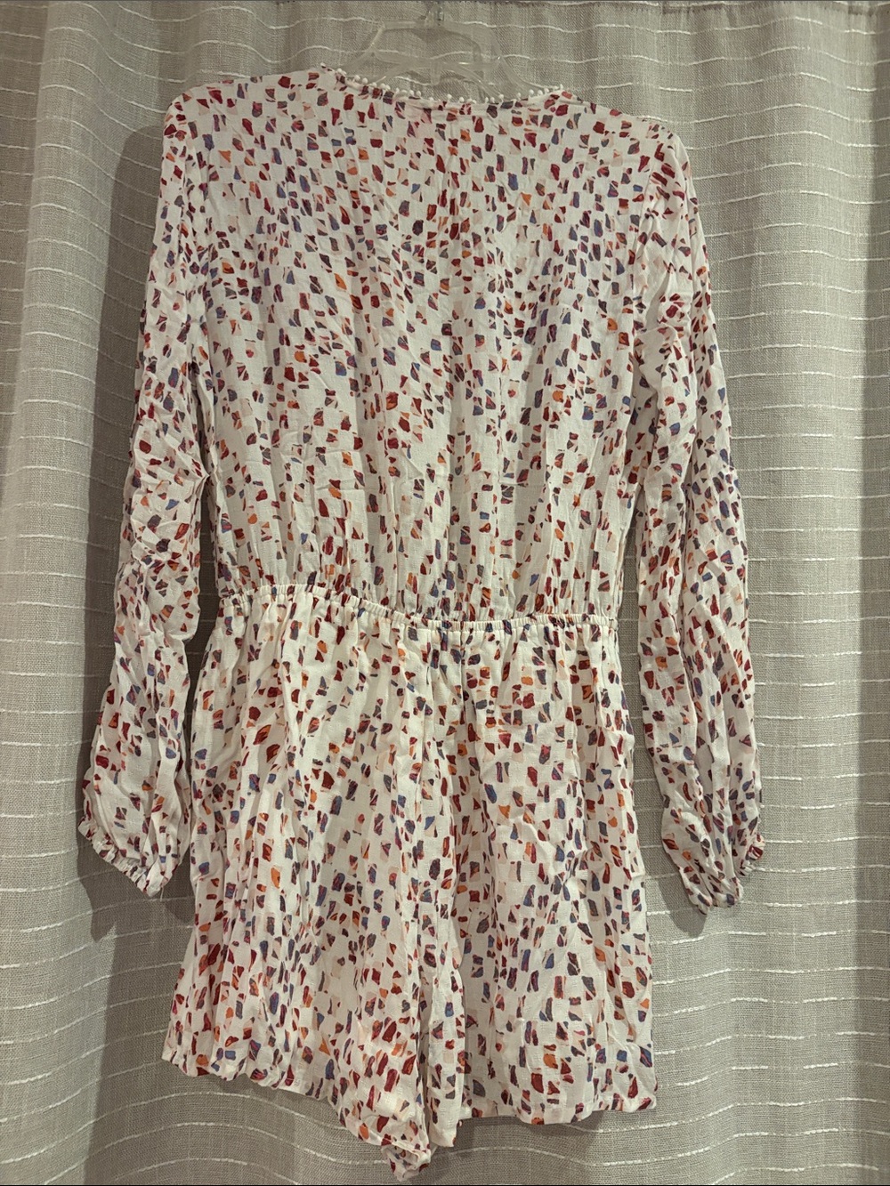 Chelsea & Violet Ivory Multi-Color Printed Ruffle Romper - Picture 2 of 2